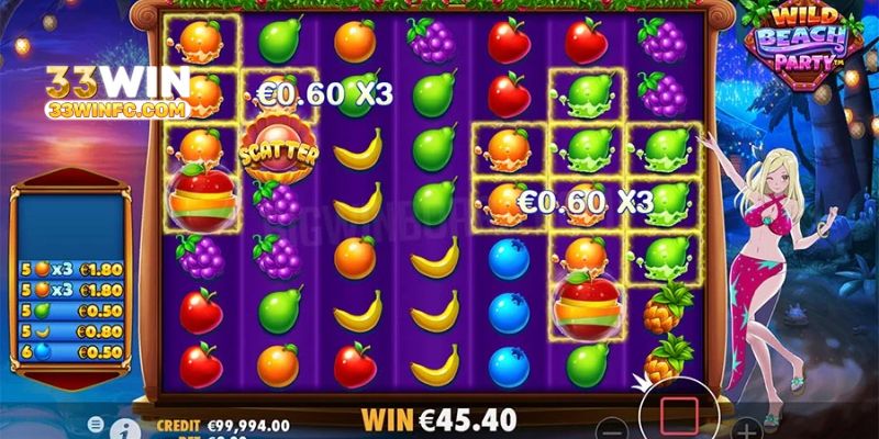 Nổ hũ 33win với những biểu tượng trái cây rực rỡ
