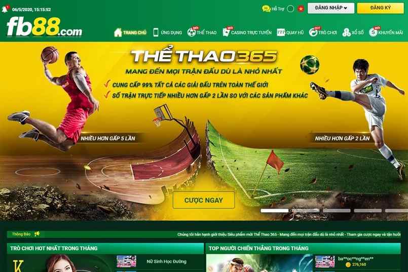 Trang giao diện bắt mắt của nhà cái