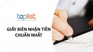 Mẫu giấy biên nhận tiền chuẩn nhất hiện nay