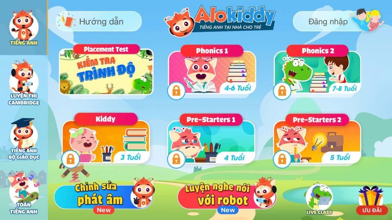 App học tiếng Anh Alokiddy cho trẻ từ 3 - 14 tuổi