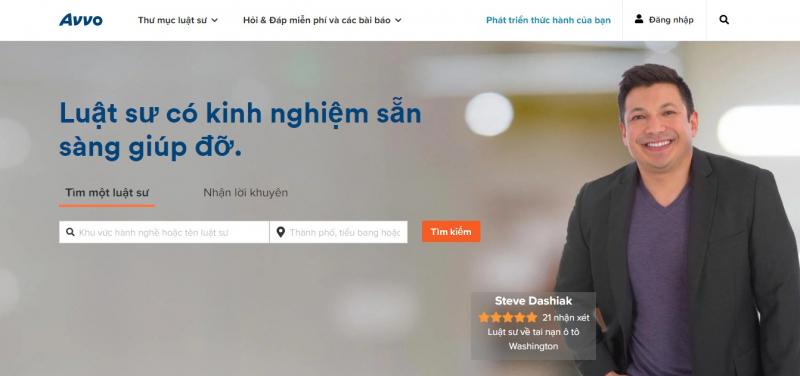 Trang web có những luật sư có nghiệm trong nhiều lĩnh vực