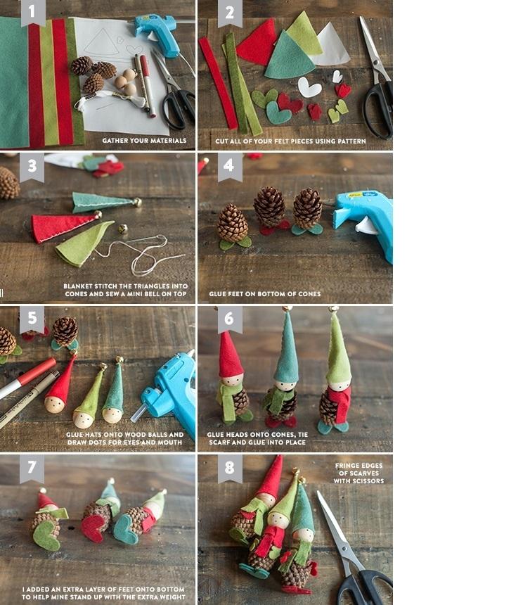 Búp bê gỗ tí hon từ quả thông
