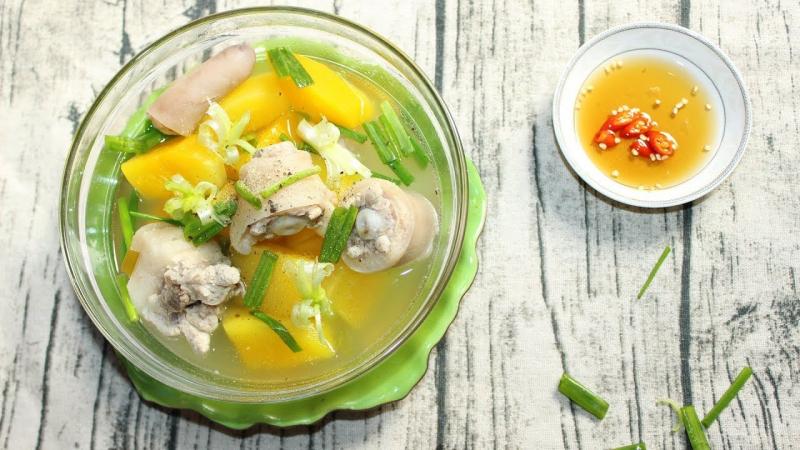 Canh đu đủ giò heo