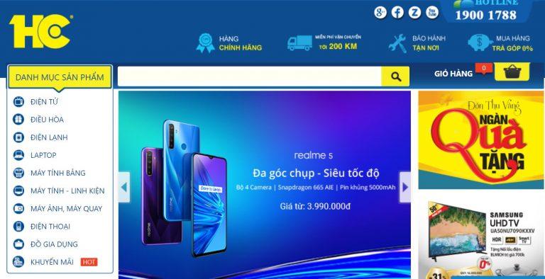 Website của Siêu thị điện máy HC