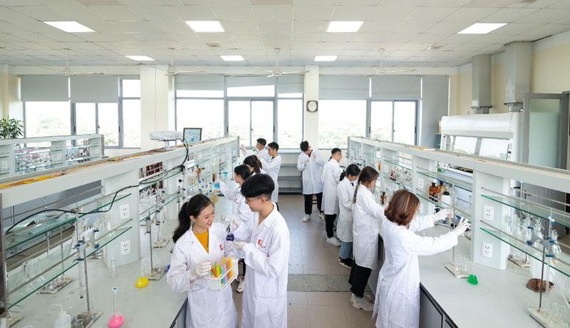 Sinh viên thực tập tại Viện Công nghệ sinh học và Công nghệ thực phẩm của trường