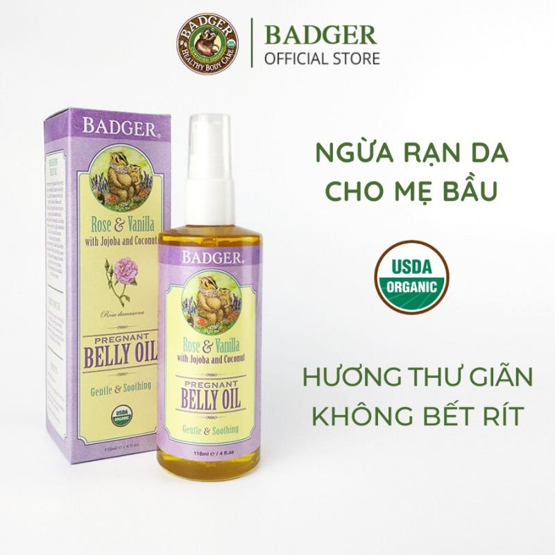Dầu hữu cơ chống rạn da cho mẹ bầu Badger Belly Oil USDA Organic