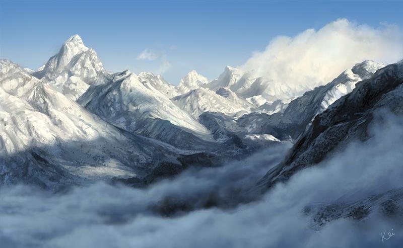 Vẻ đẹp hùng vĩ, thơ mộng của dãy Himalaya vào buổi tối