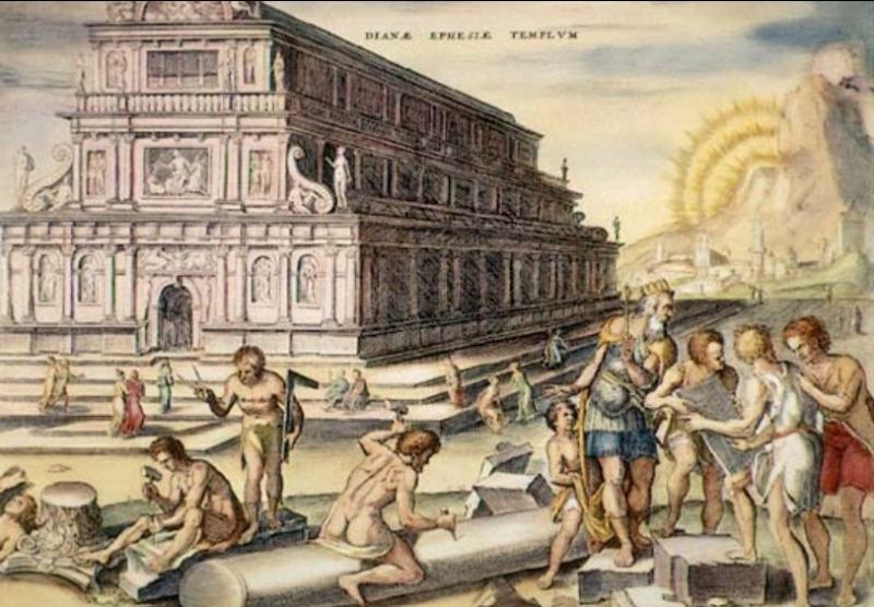 Đền thờ thần Artemis, tranh khắc gỗ của Martin Heemskerck