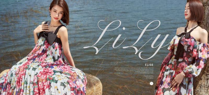 Thiết kế váy họa tiết họa tiết Elise