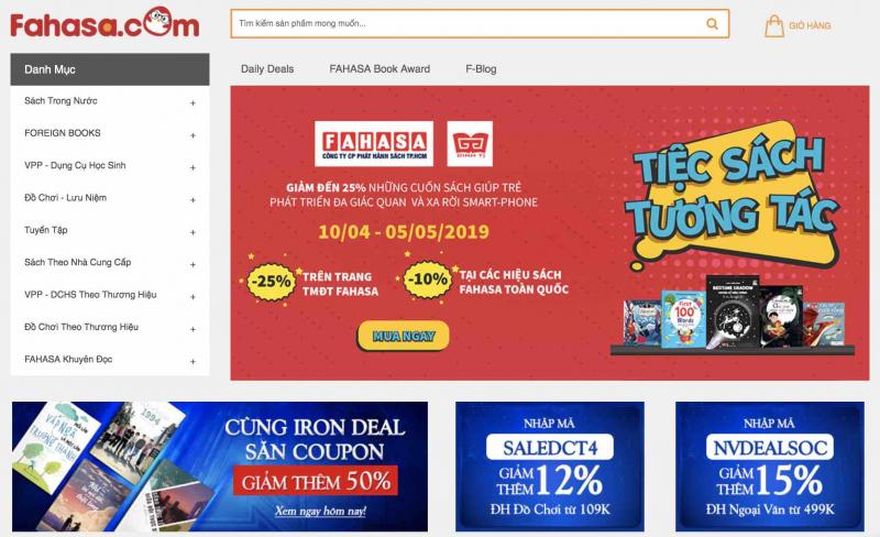 Trang web có hầu hết mọi đầu sách trên thị trường.