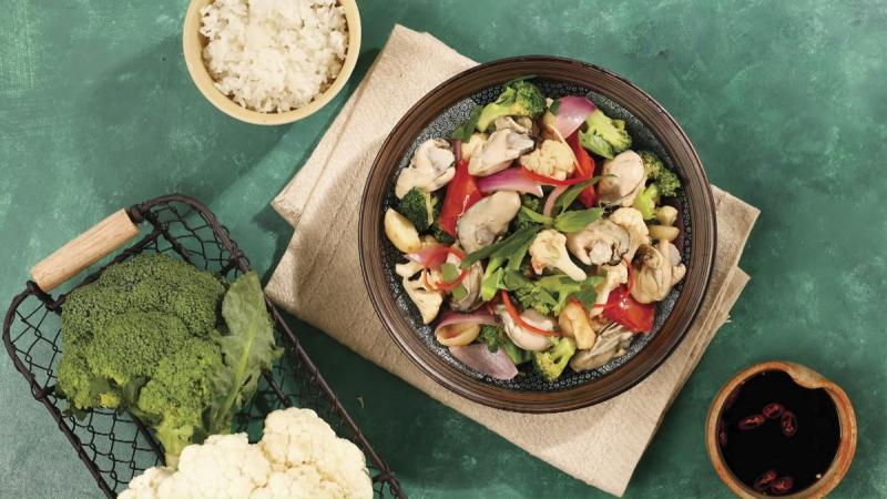 Hàu xào bông cải