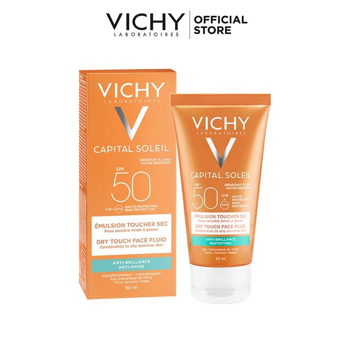 Kem chống nắng SPF 50 UVA+UVB Vichy Capital Soleil Dry Touch Face Fluid 50ml