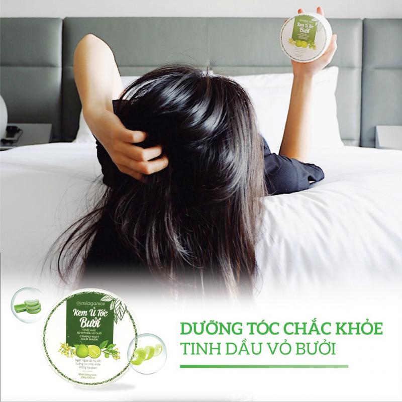 Kem ủ tóc bưởi  Milaganics  ngăn ngừa tóc hư tổn và dưỡng tóc chắc khỏe