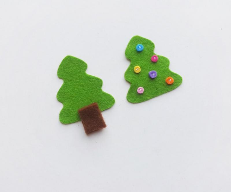 Làm cây thông noel từ vải nỉ