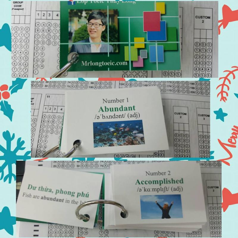 Học viên được phát Flashcard để học từ vựng dễ hơn