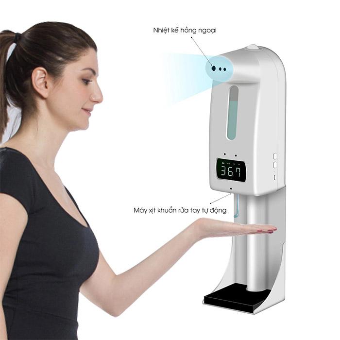 Máy đo nhiệt độ, khử trùng tay