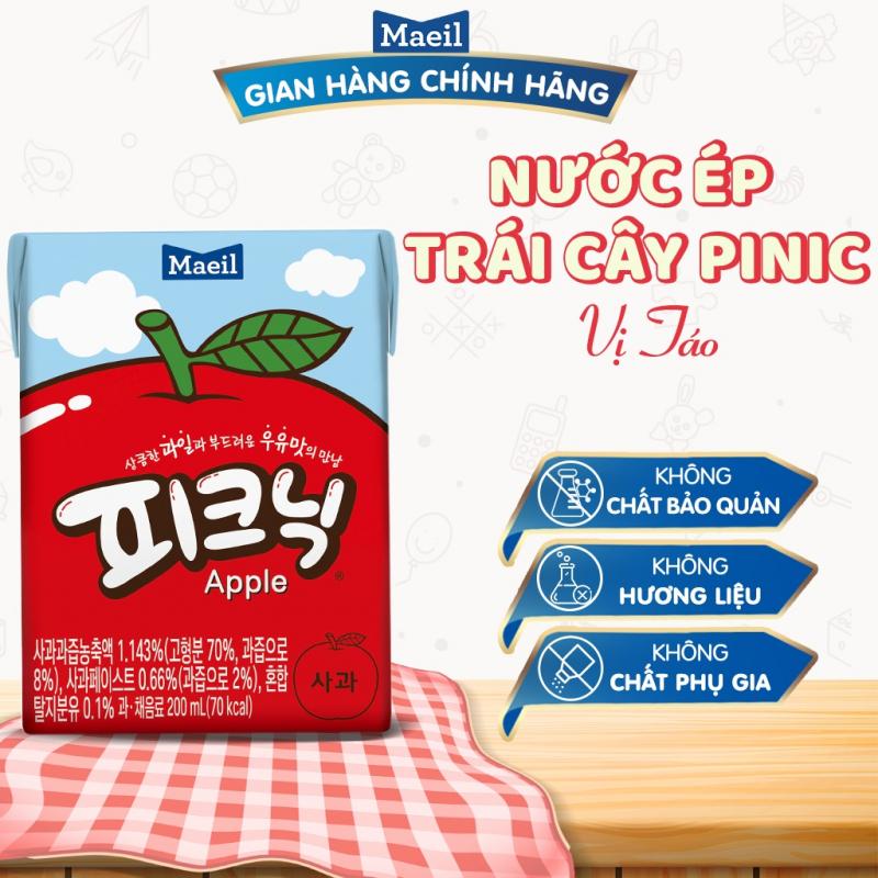 Nước ép Picnic Maeil nhập khẩu Hàn Quốc 2 vị táo, nho 200ml