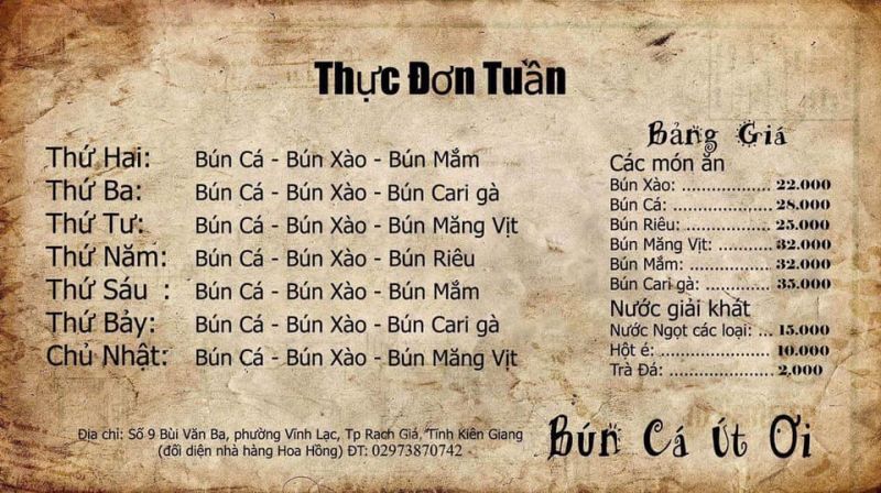 Bún Cá Út Ơi