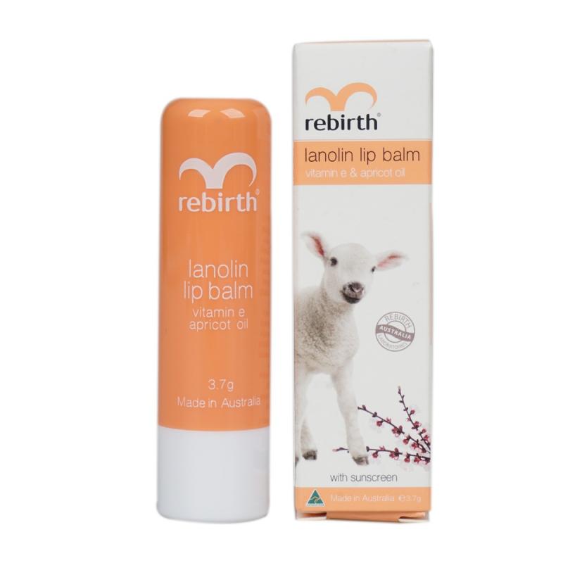 Son dưỡng ẩm nhau thai cừu Rebirth Lanolin Lip Balm with Vitamin E & Apricot Oil