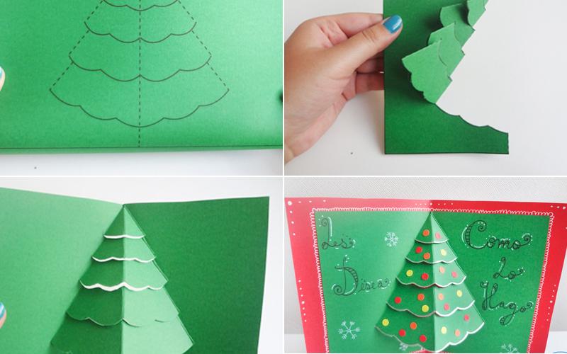 Thiệp nổi cây thông noel