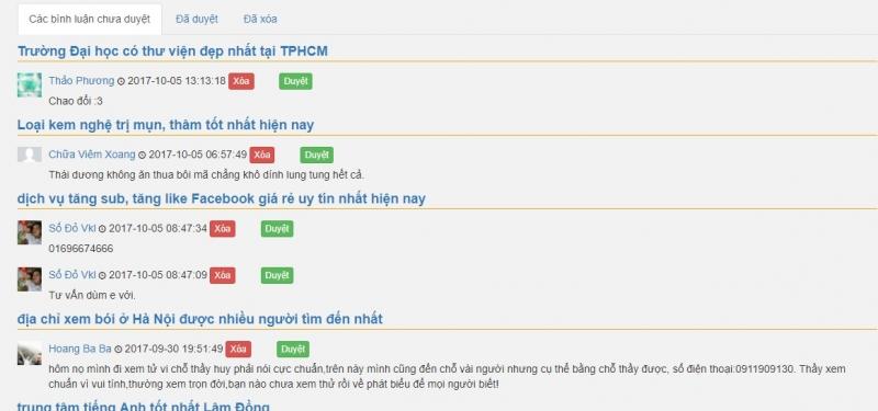 Tác giả nào cũng có phần duyệt bình luận, bạn có thể duyệt bình luận tích cực, xóa những bình luận mang tính tiêu cực