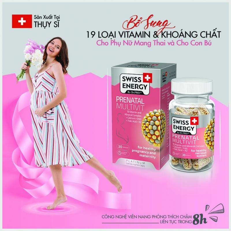 Viên nang bổ sung vitamin cho phụ nữ mang thai và cho con bú - Swiss Energy Prenatal Multivit