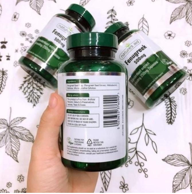 Viên uống lợi sữa thảo dược Fenugreek Natures Aid