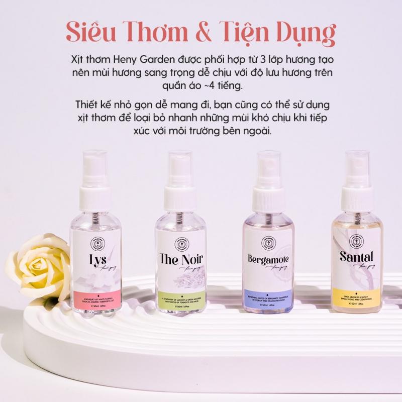 Xịt thơm quần áo hương nước hoa Heny Garden